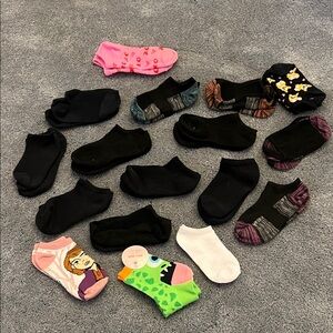 Colorful and Black Ankle Socks Set